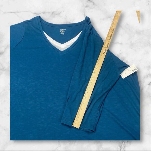 Avenue Your Tee Womens sz 30/32- 3/4 Sleeve Blue White T Shirt MSRP: $35 - Picture 6 of 15